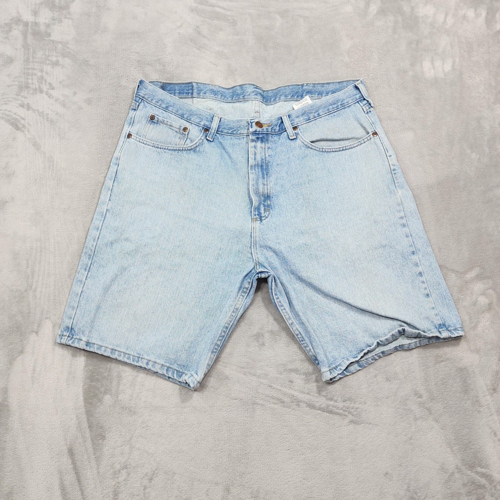 Wrangler Shorts Mens 38 Blue Light Wash Denim Relaxed Fit Bermuda Casual Jorts